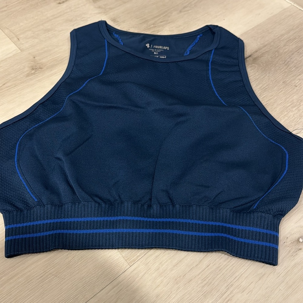 Fourlaps NWT Breathe Seamless Bra Midnight: Azure in M/L - Picture 4 of 8